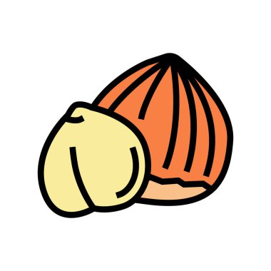 Fındık rengi ikon vektör çizimi