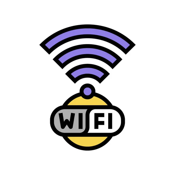 Wireless wifi connection color icon vector illustration — Stock Vector