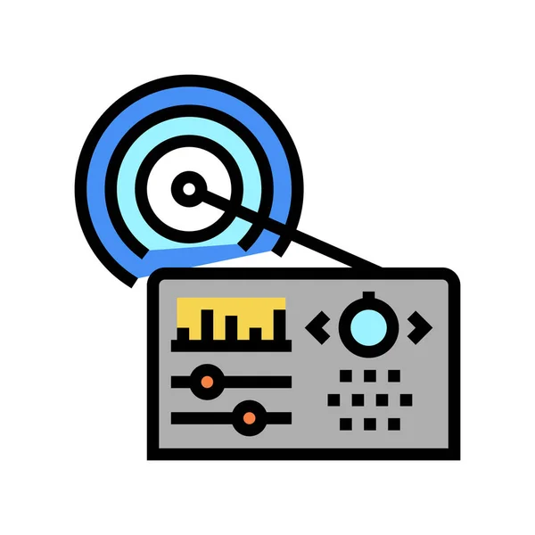 Radio enhet färg ikon vektor illustration — Stock vektor