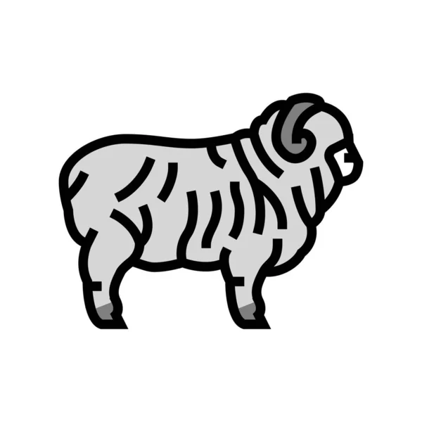 Merino sheep color icon vector illustration — Stock Vector