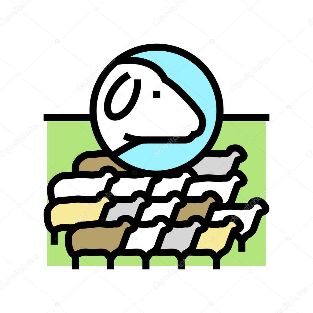 herd sheep color icon vector illustration