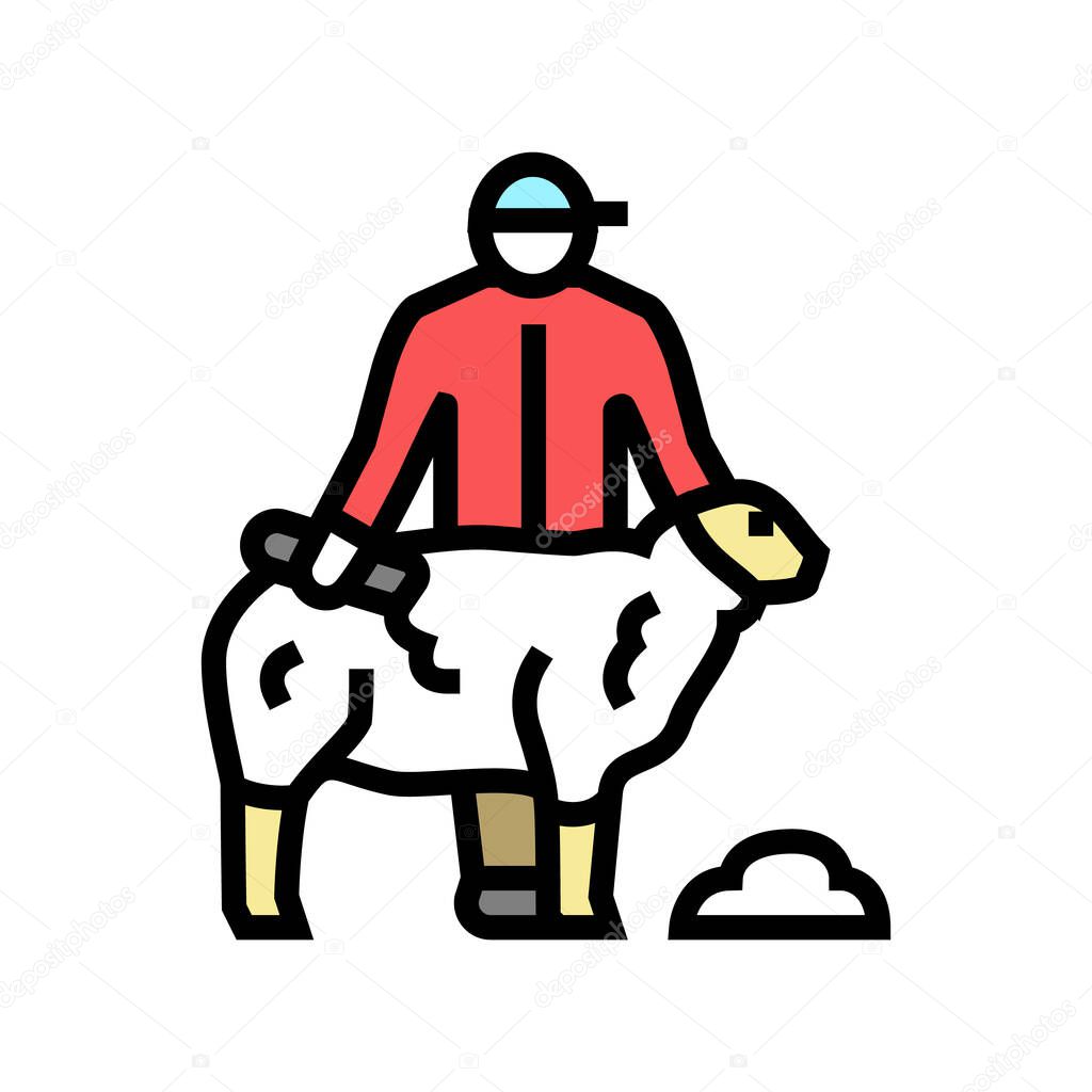 shear sheep color icon vector illustration
