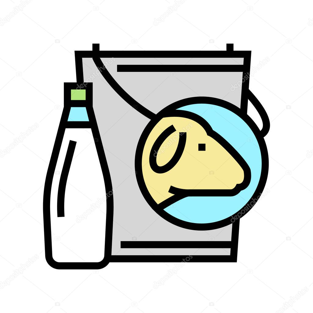 milk sheep color icon vector illustration