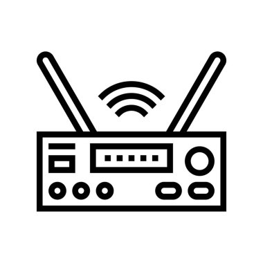 alıcı elektronik teknoloji çizgisi ikon vektör çizimi