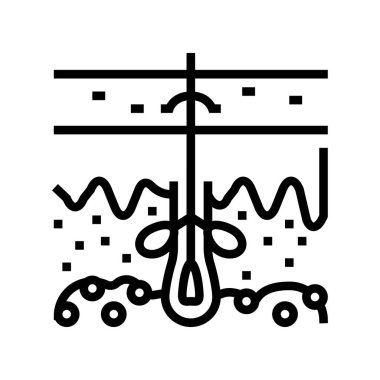 sebum cilt üretim hattı ikon vektör çizimi