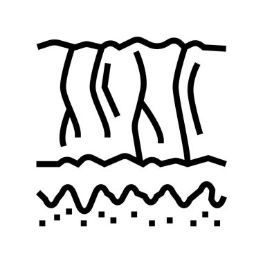 Yaşlanan cilt çizgi simgesi çizimi işaretleri