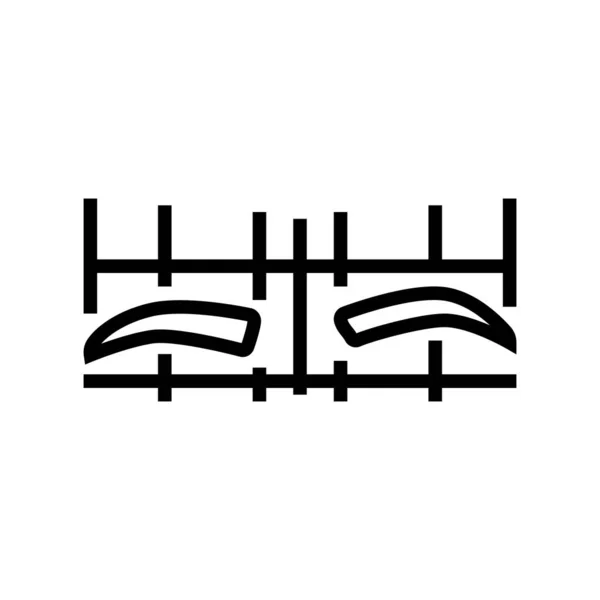 Assimétrico sobrancelha apresenta linha ícone vetor ilustração — Vetor de Stock