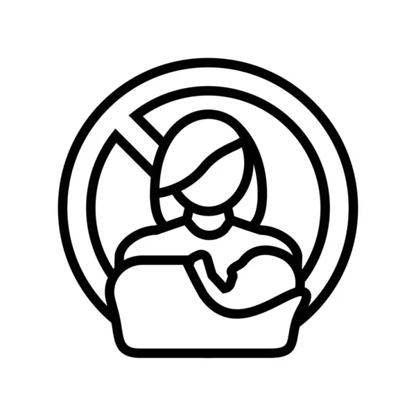 Línea de restricción de enfermería embarazada icono vector ilustración — Vector de stock