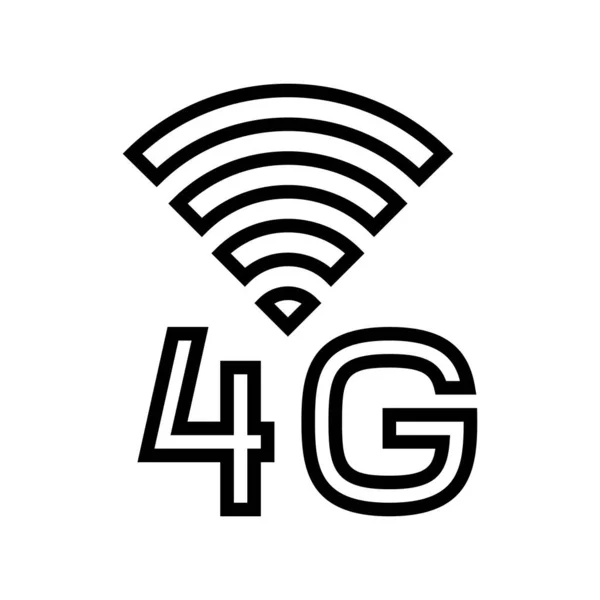 4g 인터넷 네트 워킹 라인 아이콘 벡터 일러스트 — 스톡 벡터