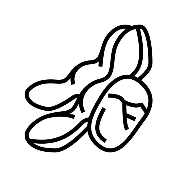 Línea de tuerca de soja icono vector ilustración — Archivo Imágenes Vectoriales