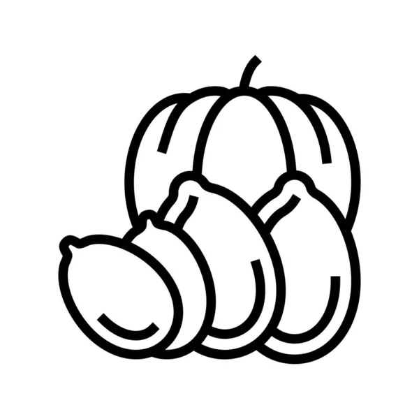 Illustration vectorielle de ligne de noix de citrouille — Image vectorielle