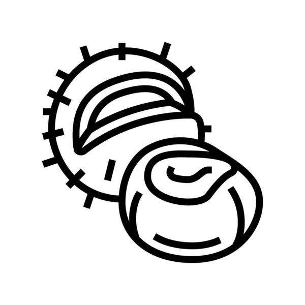 Castaño línea icono vector ilustración — Vector de stock