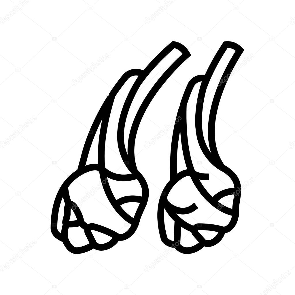mutton meat line icon vector illustration