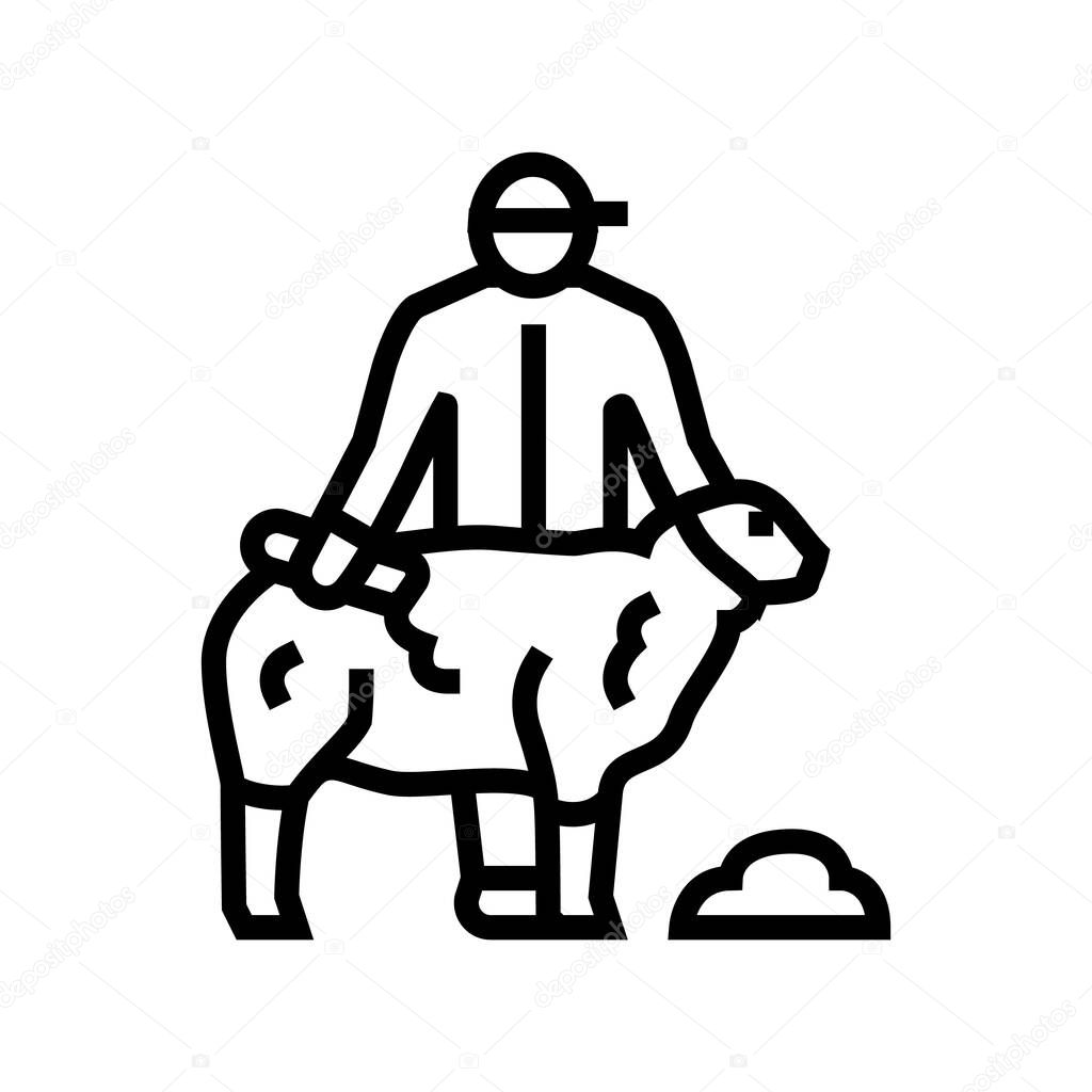 shear sheep line icon vector illustration