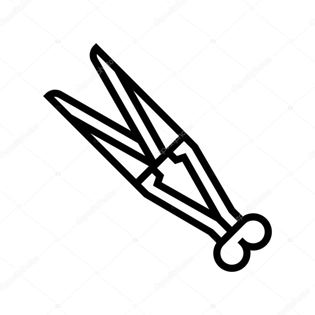 shear sheep hand tool line icon vector illustration