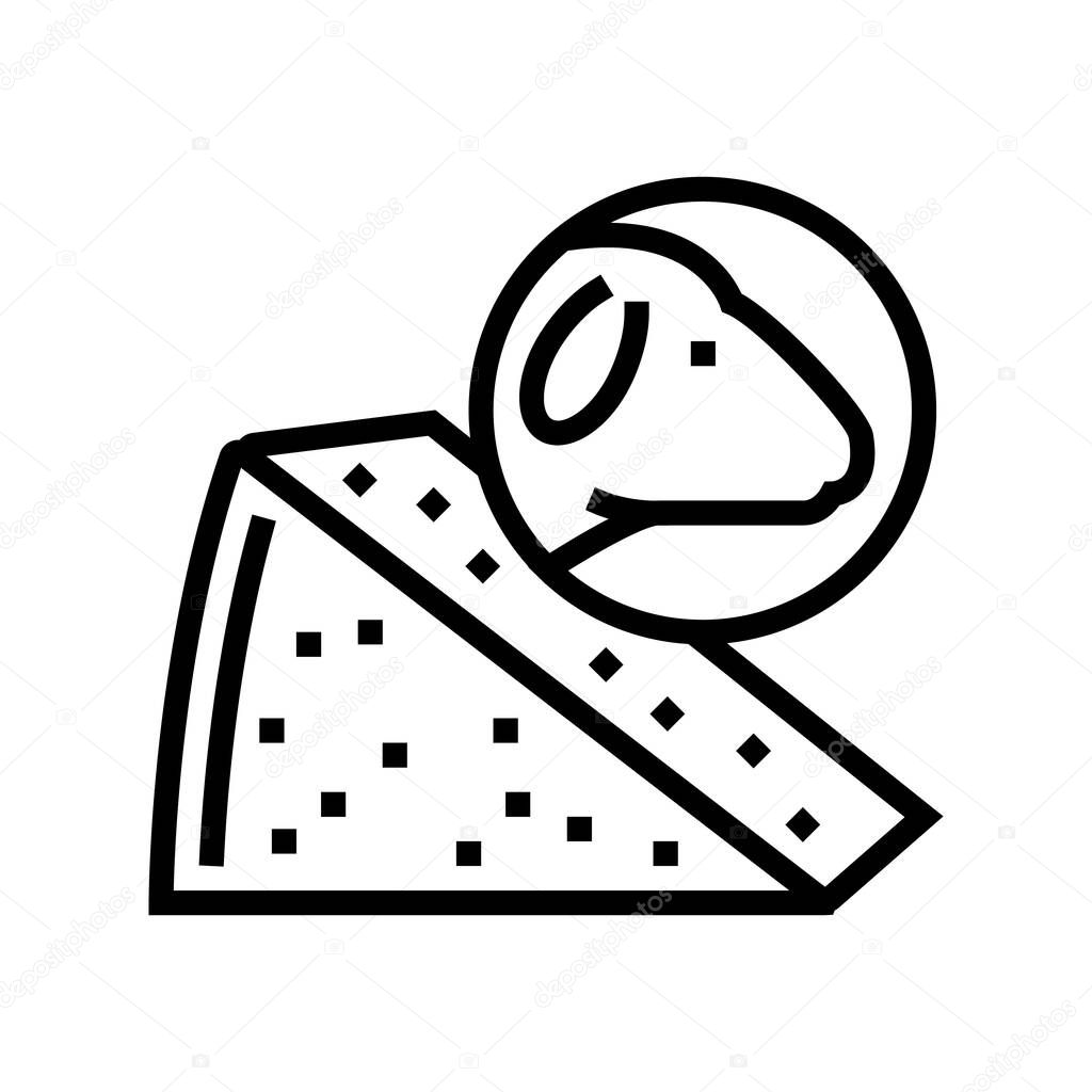 cheese sheep line icon vector illustration