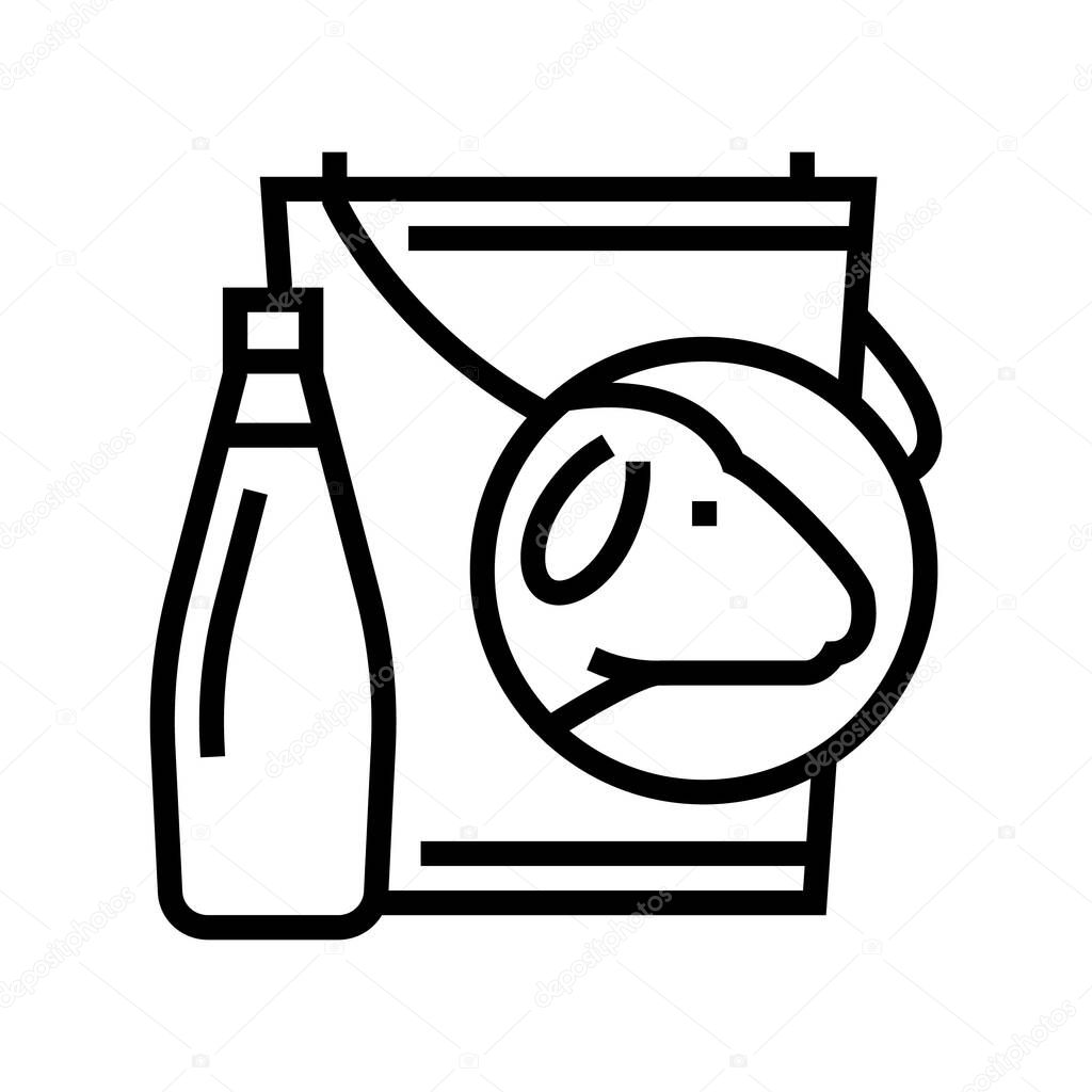 milk sheep line icon vector illustration