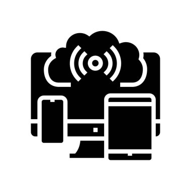 bulut depolama sembolü vektör illüstrasyonu