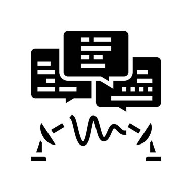 iletişim süreci simge vektör illüstrasyonu