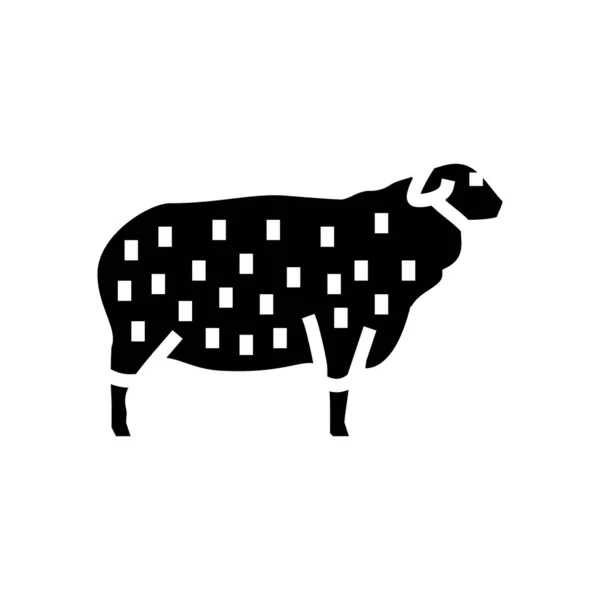 Suffolk ovejas glifo icono vector ilustración — Archivo Imágenes Vectoriales