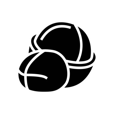 Macadamia fındık sembolü vektör illüstrasyonu