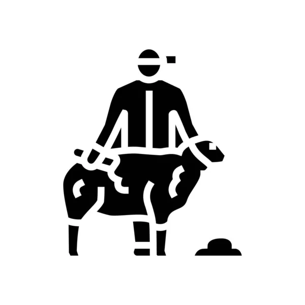 Schaf Schaf Glyphen Symbol Vektor Illustration — Stockvektor
