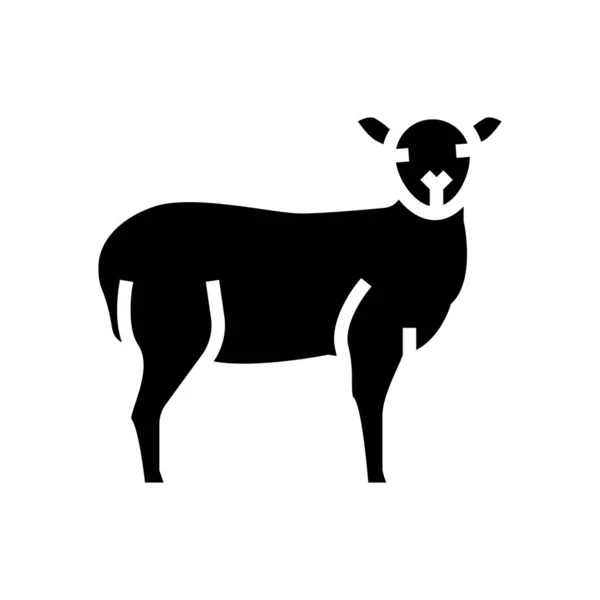 Lamb domestic farm animal glyph icon vector illustration — Stock Vector