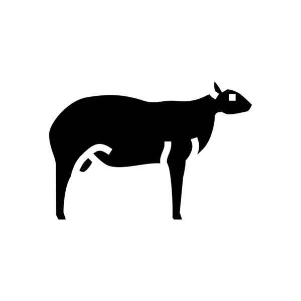 Texel owiec glif ikona wektor ilustracja — Wektor stockowy