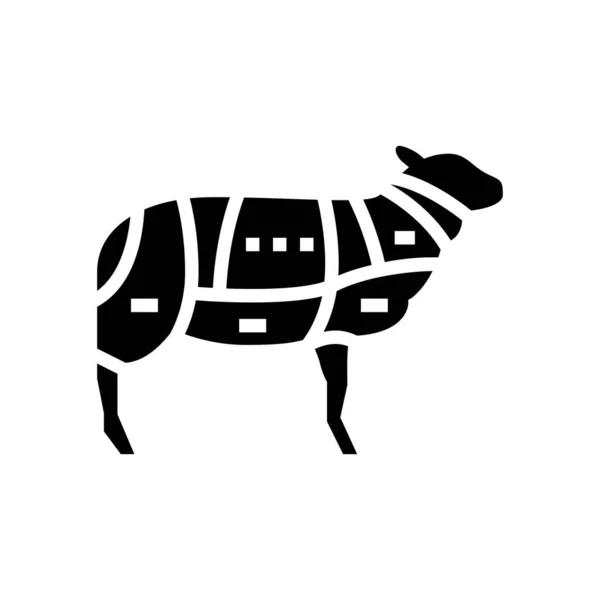 Carne ovejas glifo icono vector ilustración — Archivo Imágenes Vectoriales