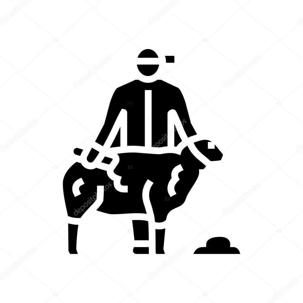 shear sheep glyph icon vector illustration