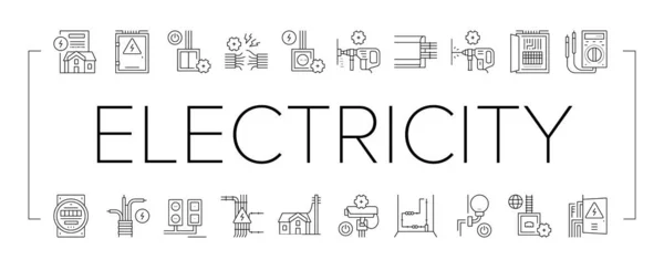 Vector de conjunto de iconos de herramienta de instalación eléctrica . — Vector de stock