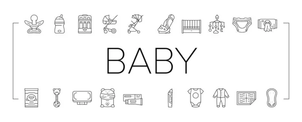 Baby Shop Selling Tool Collection Icons Set Vektor . — Stockvektor