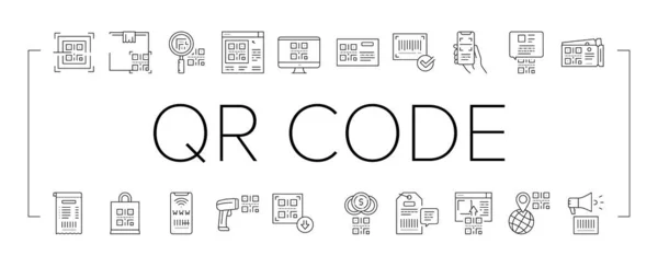 Vector de conjunto de iconos de colección de identificación de código Qr . — Archivo Imágenes Vectoriales