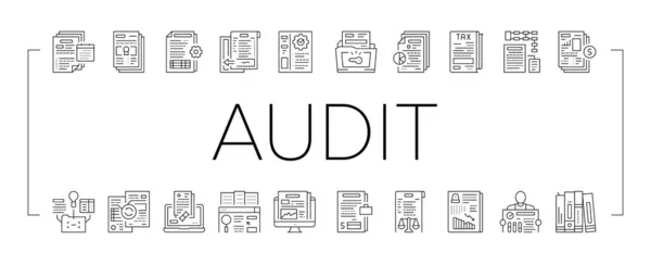 Sada ikon kolekce auditů podnikových financí . — Stockový vektor