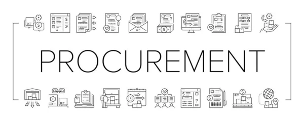 Procurement Process Collection Icons Set Vector . — Stockvektor