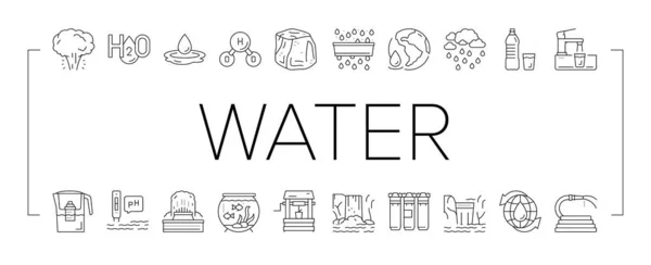 Conjunto de ícones de coleção de purificação de água vetor . — Vetor de Stock