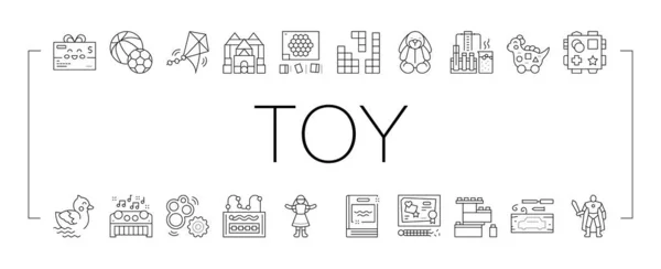 Magasin de jouets Vente Collection de produits Icônes Set vectoriel . — Image vectorielle
