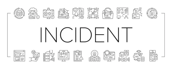 Gestione degli incidenti Collezione Icone Set vettoriale . — Vettoriale Stock