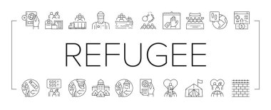 Sorunlu Koleksiyon Simgelerinden Mülteci Vektörü Ayarla .