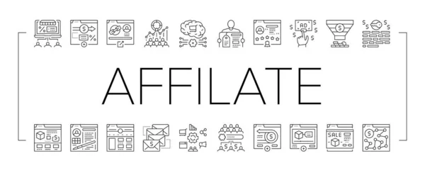 Affiliate Marketing And Commerce Icons Set Vector . — Stockový vektor
