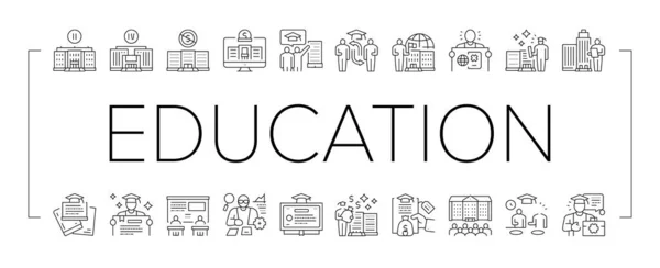 Higher Education And Graduation Icons Set Vector . — Stock Vector