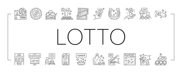 Lotto Gamble Juego Colección Iconos Set Vector . — Vector de stock