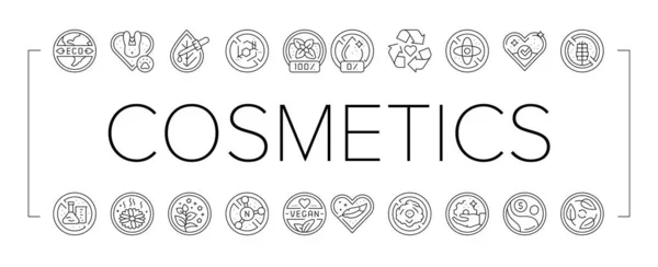 Eco Cosmetics Organic And Bio Icons Set Vector . — Stock Vector