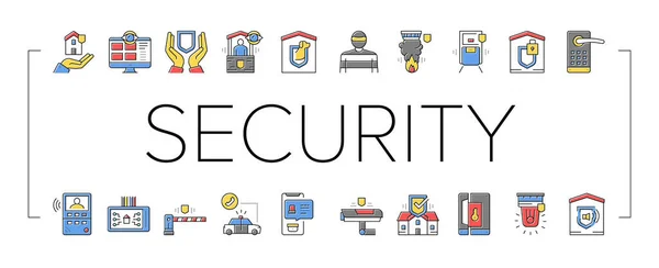 Vector de conjunto de iconos de colección de dispositivos de seguridad para el hogar . — Vector de stock