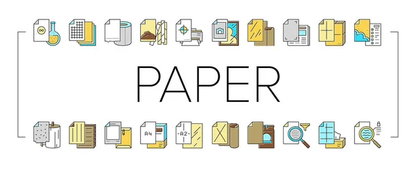 Papierlijst voor het afdrukken van Poster Pictogrammen Set Vector . — Stockvector