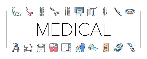 Medical Instrument And Equipment Icons Set Vector . — Vettoriale Stock