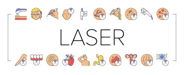 Laser Therapy Service Collection Icons Set Vector . clipart