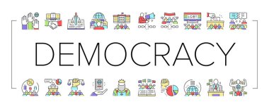Demokrasi Hükümeti Siyasi Simgeleri Vektörü Belirledi .