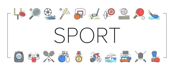 Sport Active Competitive Game Icons Set Vektor . — Stockvektor