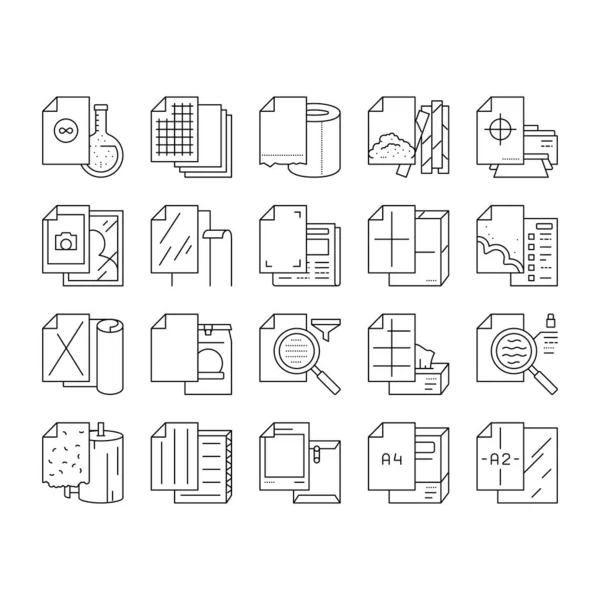 Liste de papier pour l'impression d'icônes d'affiche Set vecteur . — Image vectorielle